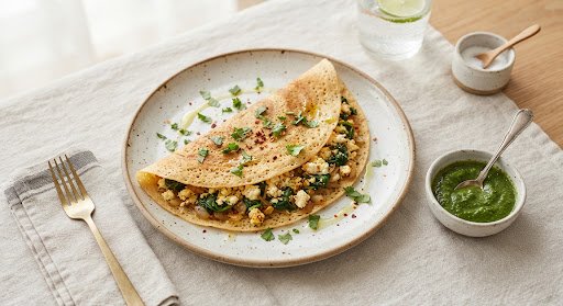 Besan chilla with paneer